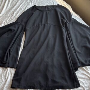 Black bell sleeve dress